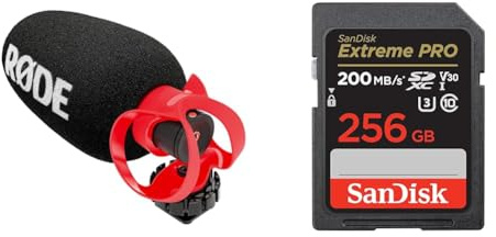 RØDE VideoMicro II Ultra-Compact On-Camera Shotgun Microphone for Recording Audio with a Camera & SanDisk 256GB Extreme PRO SDXC card + RescuePRO Deluxe, up to 200MB/s, UHS-I, Class 10, U3, V30