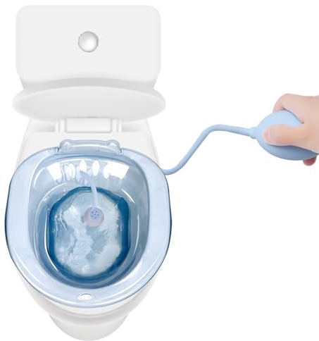 Seat Sitz Bath Basin with Flusher, Steam Seat Bidet, Steam Seat Over The Toilet, Sitz Bath Portable Over The Toilet Sitz Bath Basin, for Postpartum Care Hemorrhoids Recovery Personal Care Washing Aid