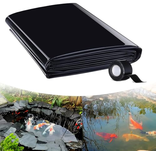 uofgcru Revêtement de Bassin en HDPE, Revêtement Bâche pour Bassin extérieur, Pliable en Caoutchouc pour Cascade, étang et étang à Poissons 1x2m 2x5m 3x4m 5x10m 8x12m