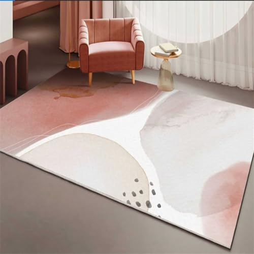 Decke Sofa Orientteppich Teppiche Wohnzimmer Wohnzimmerdekorationszubehör minimalistisch waschbar pflegeleicht Carpets for Living Room(Rosa 130X190cm)
