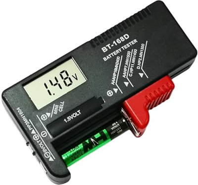 LED Digital Household Battery Tester for All Batteries Uk Battery Checker Multi Size for AA AAA C D 9V 1.5V Button Cell Batteries (Requires No Battery to Operate)