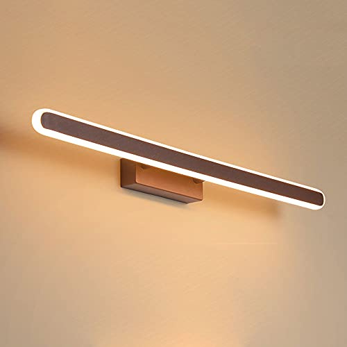Jadssox LED-Spiegel-Lichtleiste, lineare Badezimmer-Beleuchtung, braunes Finish, Schminktisch-Wandleuchte, lange Streifen, Schminkspiegel-Leuchten, Make-up-Wandleuchten für Schminktisch, Schlafzimmer,