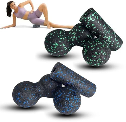 KUBDPQOR Yoga-Schaumstoffrollen-Set mit Faszienrolle, Massagebällen und Duoball - Vielseitiges Schaumstoffrollen-Set für effektive Schmerzlinderung und Muskelentspannung