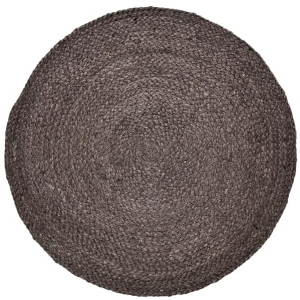 Marrakesch Boho dekoration jutematta 80 cm rund handgjord | Rund matta Abrila brun för vardagsrum hall badrum eller kök | runda utomhusmattor som terrassdekoration eller balkongdekoration