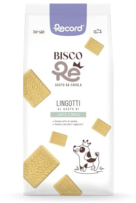 Record - BiscoRe Biscotti per Cani al Latte e Miele, Maxi Formato da 2,5kg. Snack Croccanti e Naturali, Cotti al Forno, Senza Conservanti né Olio di Palma, Leggeri, Digeribili e Gustosi