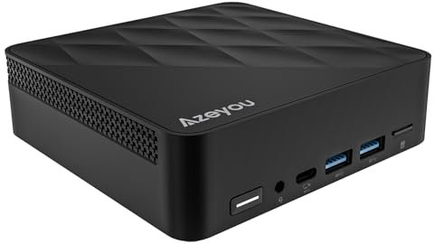 Azeyou Mini PC, 12th Gen N100 Mini Computer,16GB RAM 512GB M.2 SSD, Win 11 Pro Mini Desktop PC, Support 4K Display, 2 HDMI/WiFi 6/BT5.2/2 RJ45/USB 3.2, Micro Business PC for Study & Education - Black