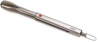 Joseph Joseph GrillOut Stainless Steel BBQ Tongs, Retractable for Compact Storage, Precision Grip, Easy to Clean, Hanging Loop