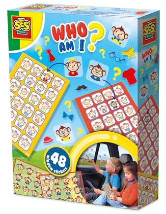 SES Creative 02406 Fenstersticker-Spiel für das Auto - Reisespiele - Unterwegs im Auto - 48 Sticker und 2 Spielbretter - Für Kinder ab 3 Jahren