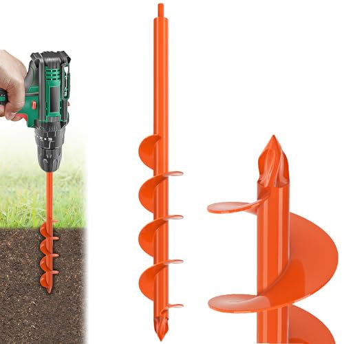 Benelabel Punta per Trivella, 61x7.6cm Trivella Giardino Utensile Spirale per Piantare Coclea Delle Piantatrici Scavare Buche per Aiuole/Semina/Recinto Palo Cassetta Posta, Adatti Esagono 10mm