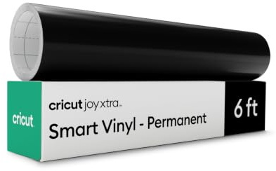 Cricut Vinyl für Plotter | 1 Bogen | 24.1 cm x 1.8m | Schwarz | Selbstklebende, permanente Plotterfolie für alle Cricut Schneidemaschinen | Joy Xtra Smart Vinyl