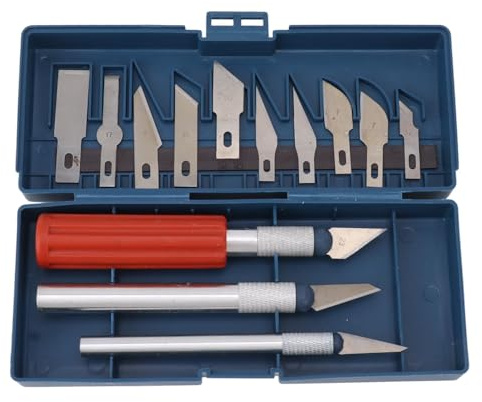 Set di 13 Scalpelli in Legno, Pezzi di Coltello da Intaglio Set Scalpelli, Strumenti Woodw G per Strumenti Modello per Principianti e Professionisti, Tiene a Mano un Coltellino Portatile Taglio a Mano