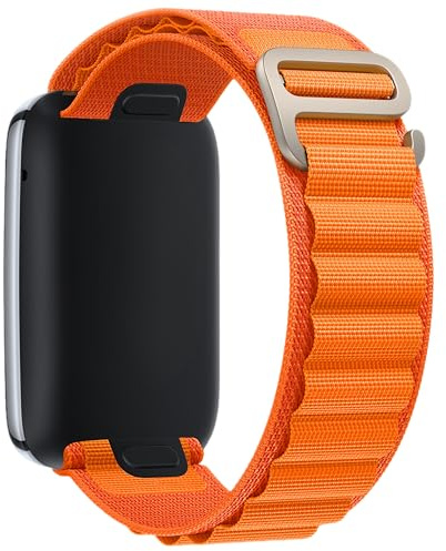 Nylon Loop Band Compatible with Apple Watch Ultra3/2/1 SE3/2/1 Series11/10/9/8/7/6/5/4/3/2/1 – Justerbart, lätt, andningsbart G-Hook-outdoorarmband för 38/40/41/42/44/45/46/49 mm, Orange