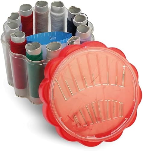 PARENCE.- Scatola da Cucito con Fili Colorati – Set di 12 Bobine + Aghi | Kit da Cucito Compatto e Portatile | Filo per cucire multiuso per riparazioni, bricolage, principianti e viaggi