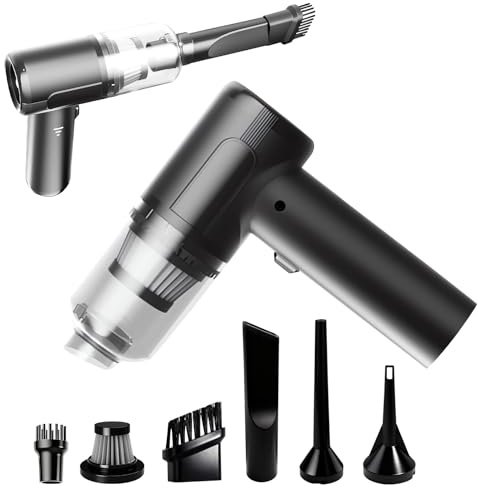 LAIVIYA Aspirabriciole Senza Fili Portatile,4 in 1 Aspirapolvere Auto Portatile con ugello diverso/HEPA Filtro, 12000Pa Mini Aspirapolvere Portatile Senza Fili, per Auto Casa Ufficio Peli di Domestici