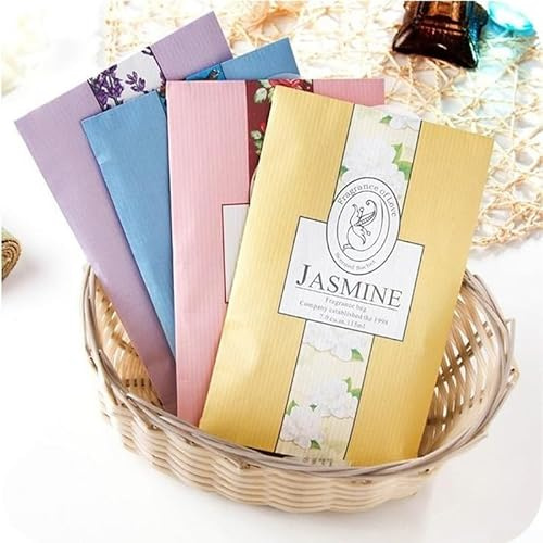 Essential Aroma Lot de 6 sacs désodorisants à suspendre pour placard et chambre à coucher, parfums naturels de lys, rose, jasmin et citron