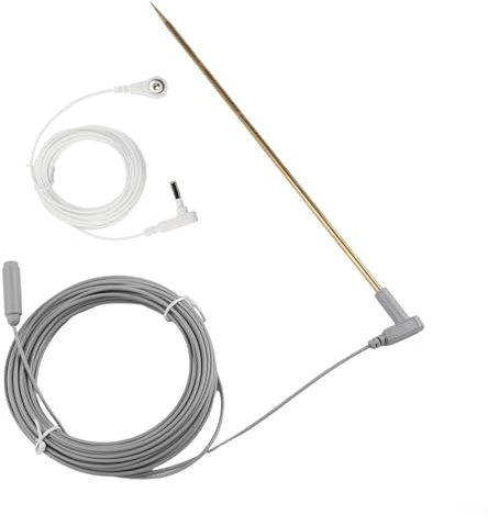 Eawfgtuw Kit de varilla de conexión a tierra de cobre de 30 cm con cables de tierra de 4,6 m y 12,5 m para conectar alfombrillas, almohadillas, mantas, alfombras y muebles, fácil
