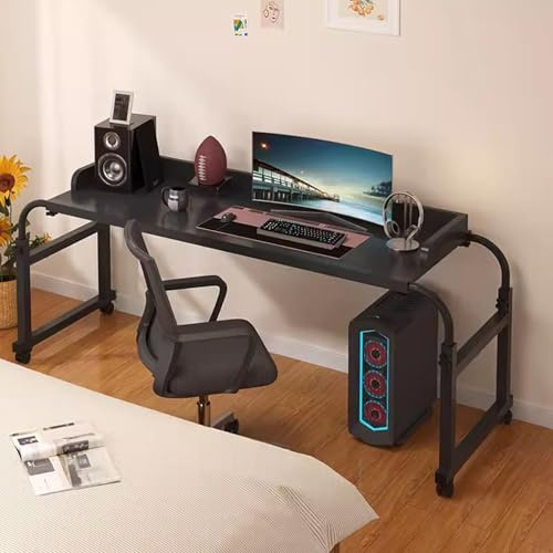 Höhenverstellbarer Beistelltisch mit Rollen, medizinischer Laptopwagen, Rolltisch für Heimbüro und Krankenhaus, 65–95 cm, Tablett und Sofaseitendesign