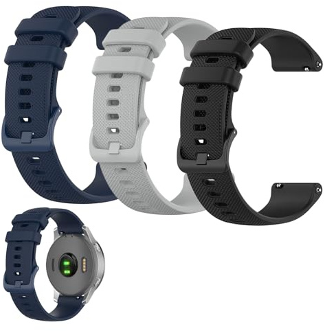 Bracelet Montre Silicone, 3 Pièces Bracelet De Montre En Silicone 22mm, Bra celet Mo ntre Connectée, Bra celet Mon tre 22mm, Bracel ets De Remplacement pour Mon tres Connectées pour Homme Femme