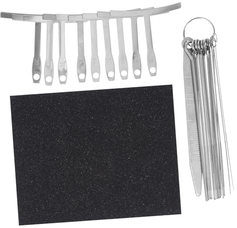 CLISPEED Kit de Herramientas de Reparación de Guitarra y Papel de Lija 19 Piezas Limas para Cejuelas, Calibrador de Radio para Ukulele y Guitarra Eléctrica
