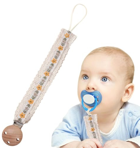 Nappkedja, 26 Centimeter Anti Drop-rep | Broderat Tyg Bokträ Lanyard 15g, Vacker Spetsbitring Leksak Hängrem För Nyfödd Småbarn Lugnande