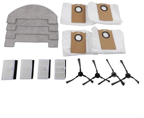Piezas de repuesto para aspiradora robot Uninell UR3, accesorios de kit de limpieza Ur3 con filtro Hepa, juego de bolsas de polvo de microfibra, paños de fregona, cepillos laterales para esquinas