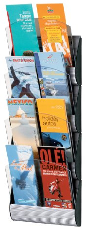 Paperflow Maxi-System-Wandanzeige, 4 Taschen, 65 x 13 x 8,9 cm, dritte Buchstabengröße, Aluminium (4065 x 4,35)