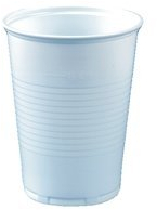 50 Trinkbecher, PP 0,4 l Ø 9,5 cm · 12,2 cm weiss mit Schaumrand