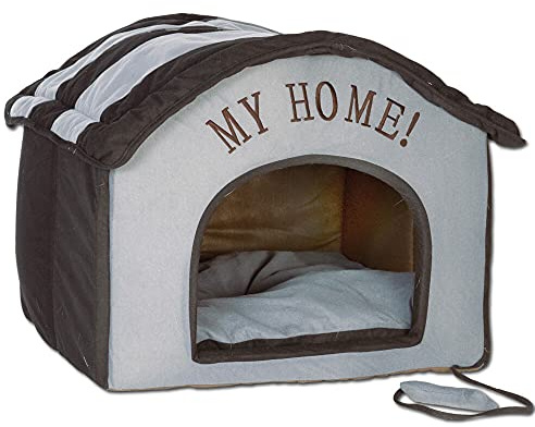 Wohnungs Hundehütte schwarz/anthrazit Indoorhütte Die wunderschöne, plüschig-weiche Stoffhütte mit My Home- Stickerei ist EIN idealer Rückzugsort für kleine Hunde