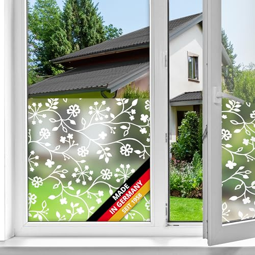 d-c-fix Fensterfolie Static Tord weiß UV Sichtschutz beidseitig Blickdicht statisch selbsthaftend Folie für Bad-Fenster, Küche, Glastür Milchglasfolie Sichtschutzfolie Glasfolie 90 cm x 1,5 m