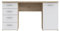 FORTE Net 106 Schreibtisch mit 4 Schubladen und 1 Tür, Holzwerkstoff, Sonoma Eiche + Weiß, 145 x 60 x 76.3 cm