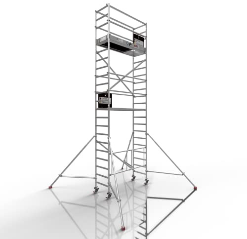 Profigerüst: ALTEC AluKlik 2.0 700, Arbeitshöhe 7m | TÜV | Made in Germany | inkl. Ø150mm Rollen, Alu Gerüst Rollgerüst Fahrgerüst Baugerüst Faltgerüst Arbeitsplattform…