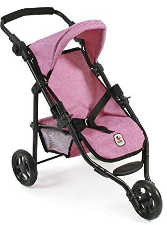 Bayer Chic 2000 612 70 – Jogging Passeggino Lola, Piccolo Passeggino per Bambole per Bambole Fino a 50 cm, Jeans Pink