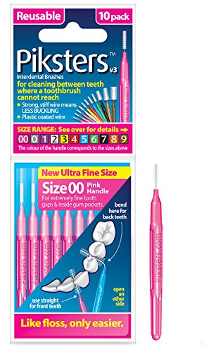 Piksters Interdentalbürsten, 10 Stück, Größe 00 (Rosa))
