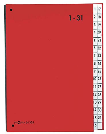 Pagna Pultordner Color (Pultmappe, 32 Fächer, 1-31) (rot | 3er Pack)
