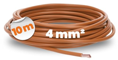 10 meter lapp 4520033 H07V-K 4 mm² brun I ledningsledning I flexibel ledning I PVC enkel laddare I tråd 4 mm 2 I ledningar