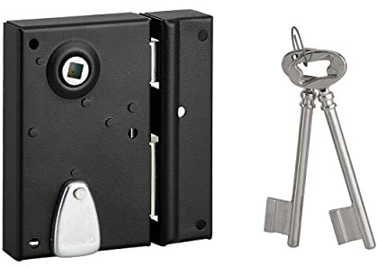 THIRARD 00001131 - Serrure En Applique 70 X 110 mm Tétière Affleurante Droite - Coffre et gâche acier cambré - Pene dormant droite - Serrures Appliques - Applique Verticale