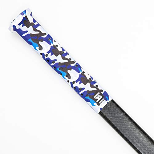 SNIPER SKIN ICT Hockey Grip, Fits Adult and Kids Sticks, Easy Install, Durable, Better Than Hockey Tape, Ideal Team Swag, Tacked Feel - Blue & White CAMO