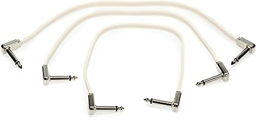 Ernie Ball 12 inch Flat Ribbon Patch Cable 3-Pack - White