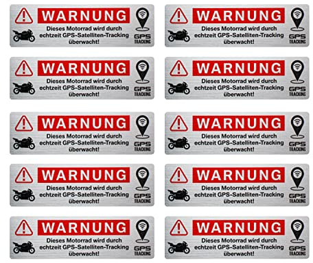 BIKE-label Anti Diebstahl Sticker 10 Stück edle Alarm Aufkleber für Motorrad Bike Kraftrad X900280VA