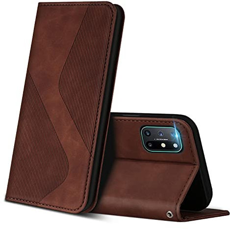 ZONNAVI Hülle für OnePlus 8T, PU Leder Handyhülle mit Kartenfächer und Standfunktion, Lederhülle Flip Wallet Case Schutzhülle für OnePlus 8T (Braun)