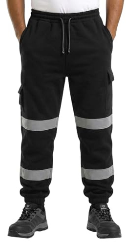 Hi Vis Reflective Safety Security Joggers Jogging Bottoms Trousers Sweat Pants Railway GO/RT