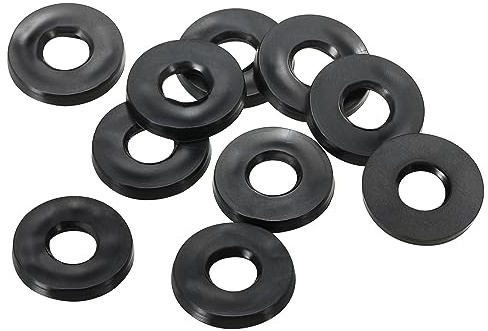 PATIKIL M5 Arandela Plana de Goma, 10Pcs Arandela Plana de Plástico Redondo Juntas Toricas Sellado Espaciador para Tubería Manguera Sujetador Perno, 5x11x1.6mm (ID*OD*Gorsor), Negro