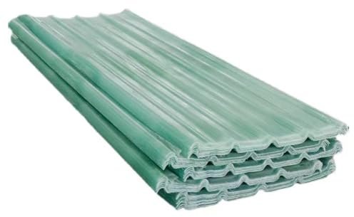 Dachblech,Wellplatte Dachplatten,Dachpaneele,1.5mm Dachmaterial,Garagenschuppen Profilblech Trapezblech,Transparente Glasfaser-Tageslichtplatten,Leicht zu Schneiden (0.9x2m/35x79in,5 pcs)