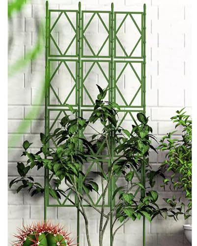 Rose Rankgitter Metall 3er Set,PP Resin Plastic Faltbares Design Hoch 220cm Rankhilfe Pergola für Rasen/Hinterhof/Terrasse Kletterrosenpflanzen Garten Decoration,Black-180 * 60cm(71 * 24in)