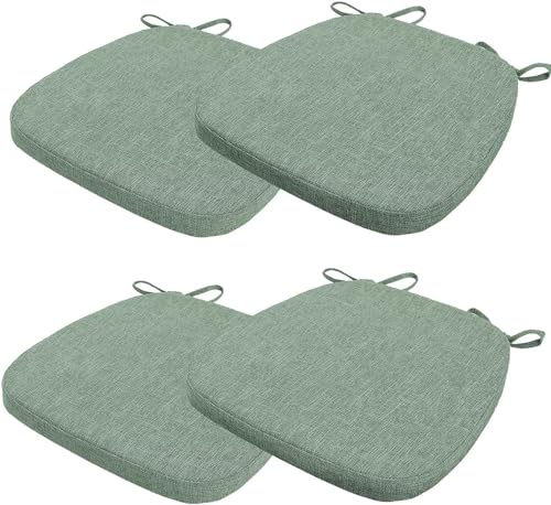 4/2er Set Stuhlkissen mit Bändern (40 * 38cm) Sitzkissen Stuhl rutschfest Sitzauflage Sitzpolster halbrund Bequeme Waschbare Rutschfestes Sitzkissen Ideal für zu Hause und Gartendekoration ( Color : 1