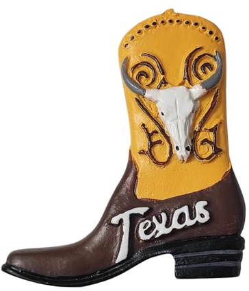 Wedarego Kühlschrankmagnet, Motiv: USA Texas, 3D-Stiefel, Souvenir, Geschenk, handgefertigt, Texas, Kühlschrankmagnet, Dekoration für Zuhause und Küche