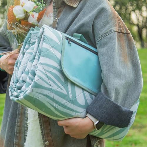 OESSUF Manta de Picnic Impermeable de 200 x 200 cm, Extra Grande, de 3 Capas, Manta de Playa para Acampar al Aire Libre, Lavable a máquina, Plegable, Color Verde escandinavo