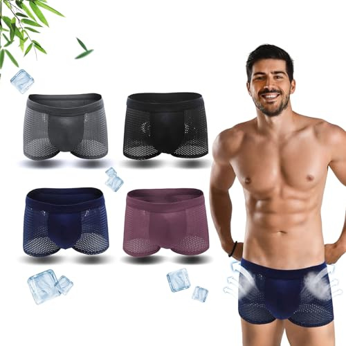 Okdance Boxhero - Boxer da uomo in fibra di bambù, traspirante, in fibra di bambù, biancheria intima rinfrescante, biancheria intima da uomo, biancheria intima da uomo, biancheria intima estiva per
