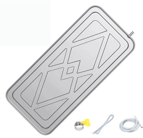DJJYCTNM Air Conditioner Drain Pan Kit, Stainless Steel Condensate Drain Pad Air Conditioner Water Drip Tray, for Split Units Heat Pump Systems (Color : 100 * 47.5cm/40 * 19in, Size : 200cm Hose)