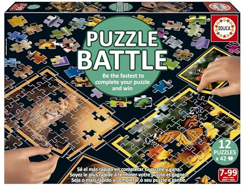 Educa - Puzzle Battle Natura. Eine authentische Schlacht der Stücke | Seien Sie der Erste, der Ihr Puzzle vervollständigt, um der Gewinner zu Werden. Ab 7 Jahren (20119)